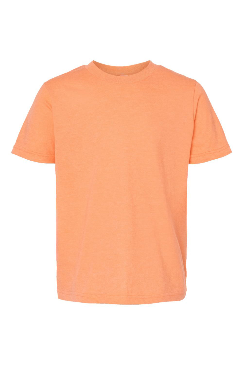 Tultex 235 Youth Fine Jersey Short Sleeve Crewneck T-Shirt Heather Cantaloupe Orange Flat Front