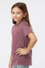 Tultex 235 Youth Fine Jersey Short Sleeve Crewneck T-Shirt Heather Cassis Pink Model Side