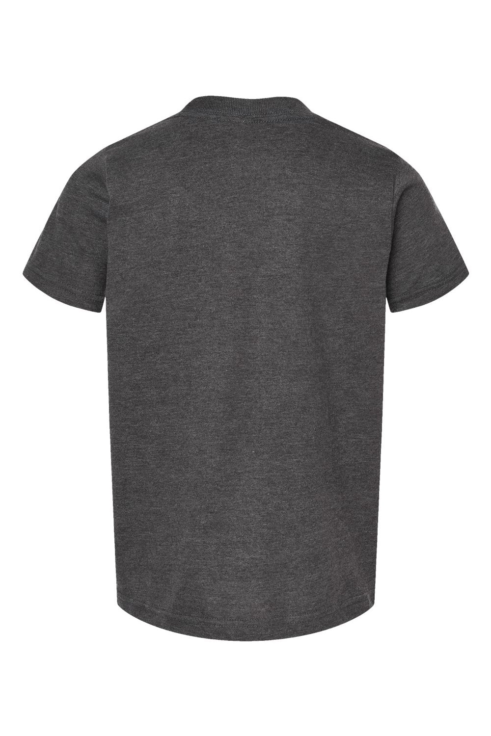 Tultex 235 Youth Fine Jersey Short Sleeve Crewneck T-Shirt Heather Charcoal Grey Flat Back
