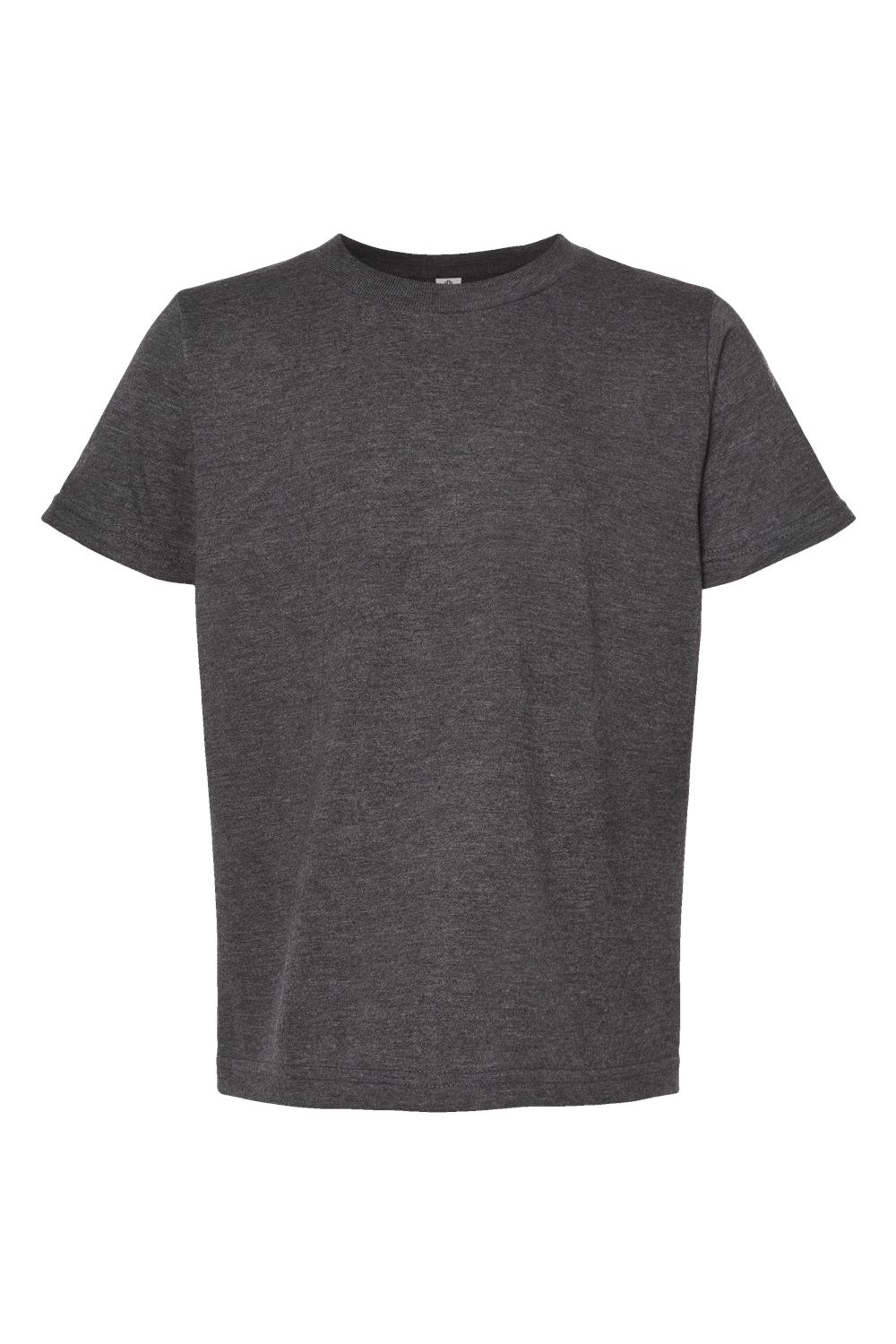 Tultex 235 Youth Fine Jersey Short Sleeve Crewneck T-Shirt Heather Charcoal Grey Flat Front