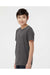 Tultex 235 Youth Fine Jersey Short Sleeve Crewneck T-Shirt Heather Charcoal Grey Model Side