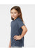 Tultex 235 Youth Fine Jersey Short Sleeve Crewneck T-Shirt Heather Denim Blue Model Side