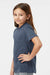 Tultex 235 Youth Fine Jersey Short Sleeve Crewneck T-Shirt Heather Denim Blue Model Side