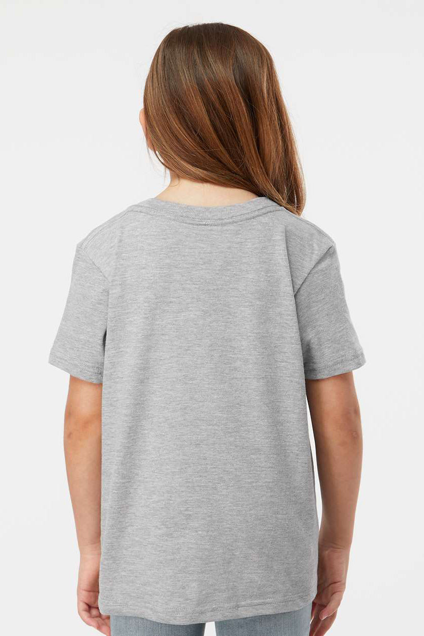 Tultex 235 Youth Fine Jersey Short Sleeve Crewneck T-Shirt Heather Grey Model Back