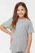 Tultex 235 Youth Fine Jersey Short Sleeve Crewneck T-Shirt Heather Grey Model Front