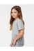 Tultex 235 Youth Fine Jersey Short Sleeve Crewneck T-Shirt Heather Grey Model Side