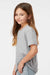 Tultex 235 Youth Fine Jersey Short Sleeve Crewneck T-Shirt Heather Grey Model Side