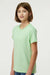 Tultex 235 Youth Fine Jersey Short Sleeve Crewneck T-Shirt Heather Neo Mint Green Model Side