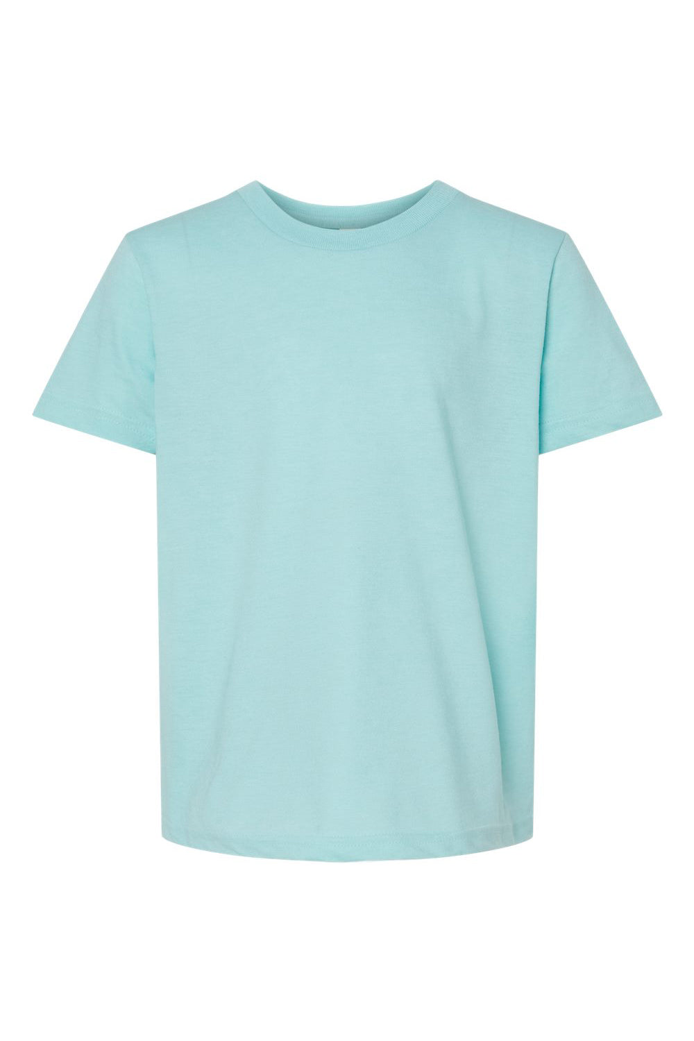 Tultex 235 Youth Fine Jersey Short Sleeve Crewneck T-Shirt Heather Purist Blue Flat Front