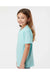 Tultex 235 Youth Fine Jersey Short Sleeve Crewneck T-Shirt Heather Purist Blue Model Side