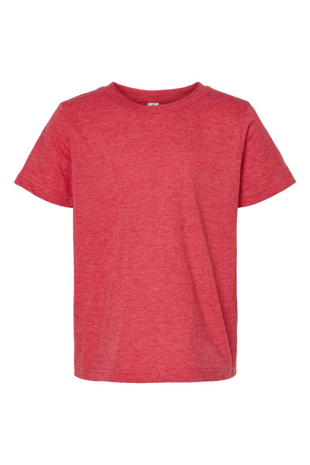 Tultex 235 Youth Fine Jersey Short Sleeve Crewneck T-Shirt Heather Red Flat Front