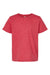 Tultex 235 Youth Fine Jersey Short Sleeve Crewneck T-Shirt Heather Red Flat Front