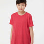 Tultex Youth Fine Jersey Short Sleeve Crewneck T-Shirt - Heather Red - NEW