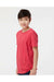 Tultex 235 Youth Fine Jersey Short Sleeve Crewneck T-Shirt Heather Red Model Side