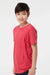Tultex 235 Youth Fine Jersey Short Sleeve Crewneck T-Shirt Heather Red Model Side