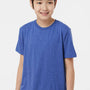 Tultex Youth Fine Jersey Short Sleeve Crewneck T-Shirt - Heather Royal Blue