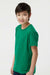 Tultex 235 Youth Fine Jersey Short Sleeve Crewneck T-Shirt Kelly Green Model Side