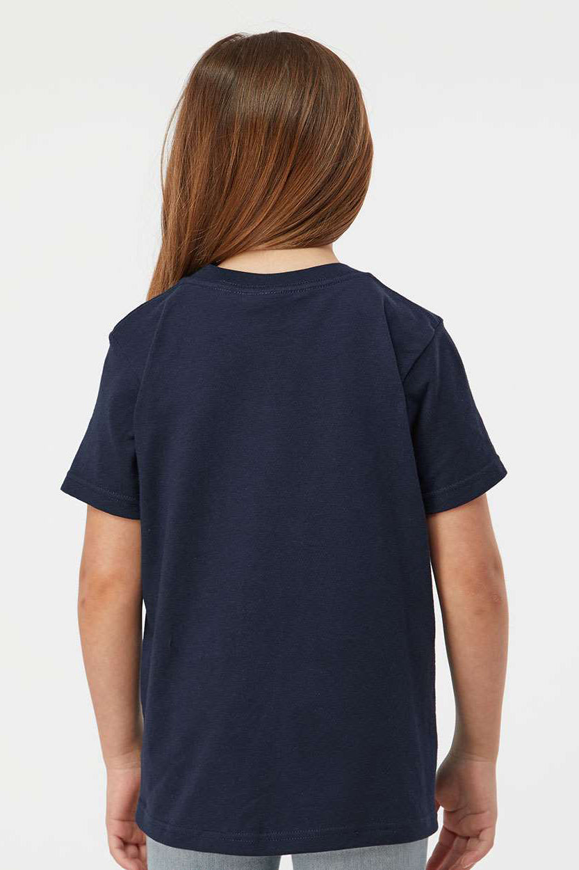 Tultex 235 Youth Fine Jersey Short Sleeve Crewneck T-Shirt Navy Blue Model Back
