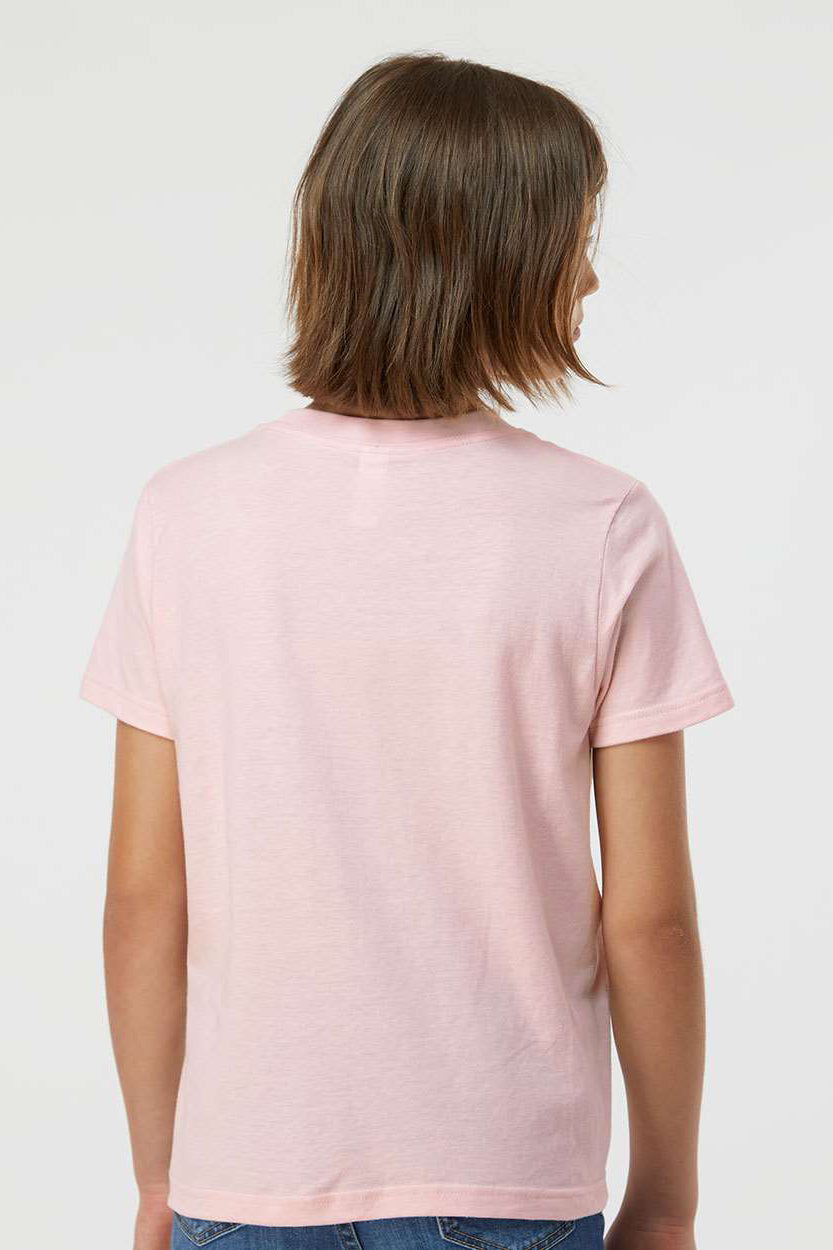 Tultex 235 Youth Fine Jersey Short Sleeve Crewneck T-Shirt Pink Model Back