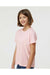 Tultex 235 Youth Fine Jersey Short Sleeve Crewneck T-Shirt Pink Model Side