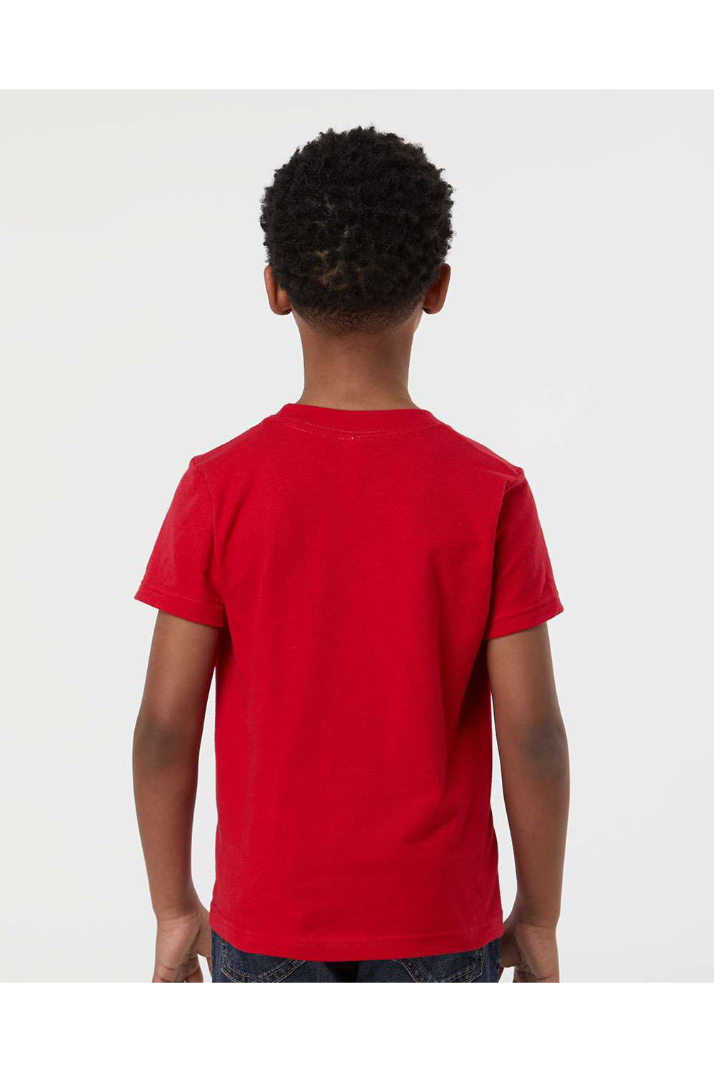 Tultex 235 Youth Fine Jersey Short Sleeve Crewneck T-Shirt Red Model Back