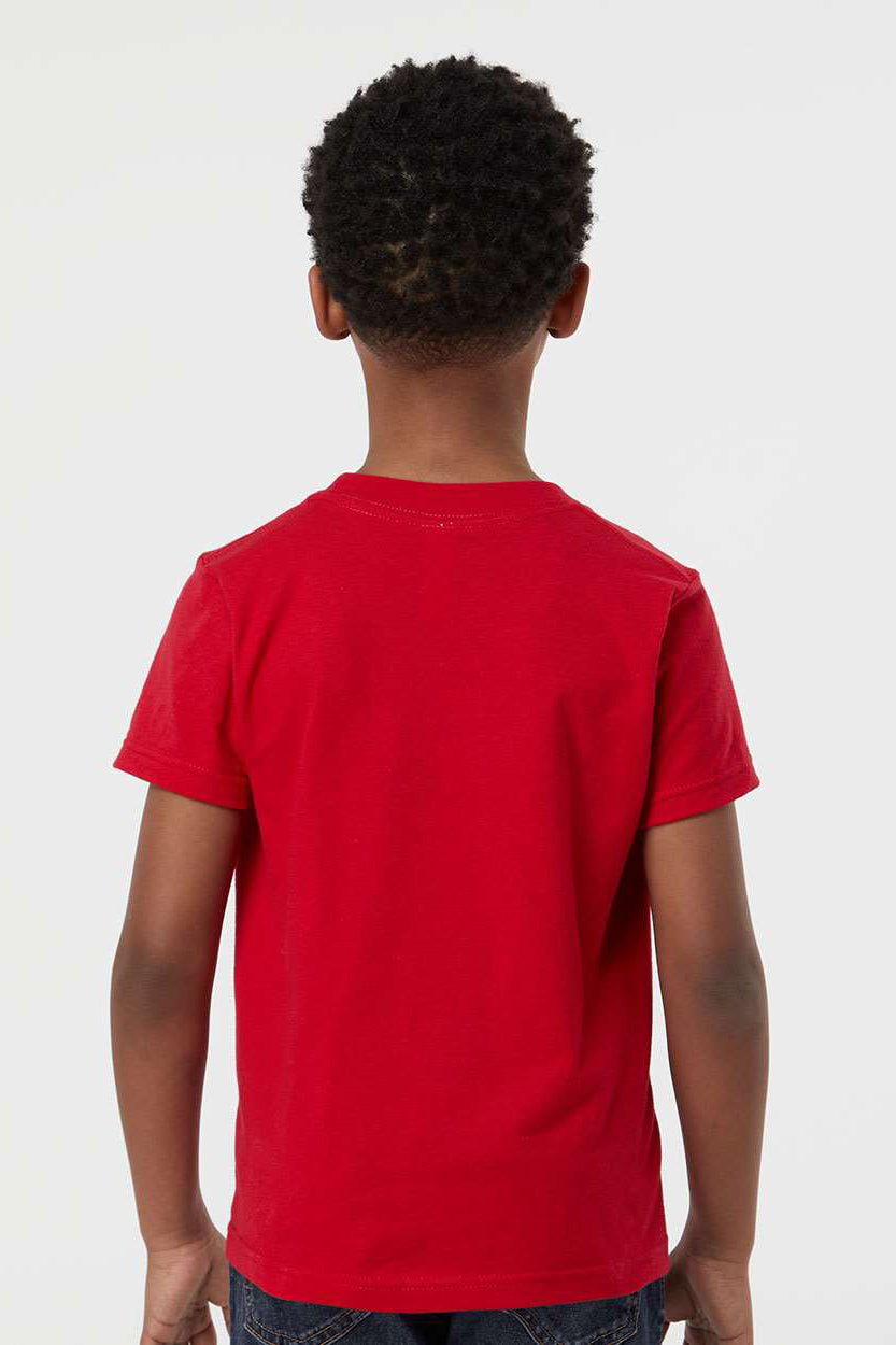 Tultex 235 Youth Fine Jersey Short Sleeve Crewneck T-Shirt Red Model Back