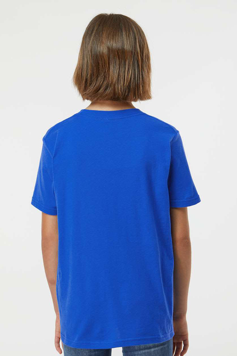 Tultex 235 Youth Fine Jersey Short Sleeve Crewneck T-Shirt Royal Blue Model Back