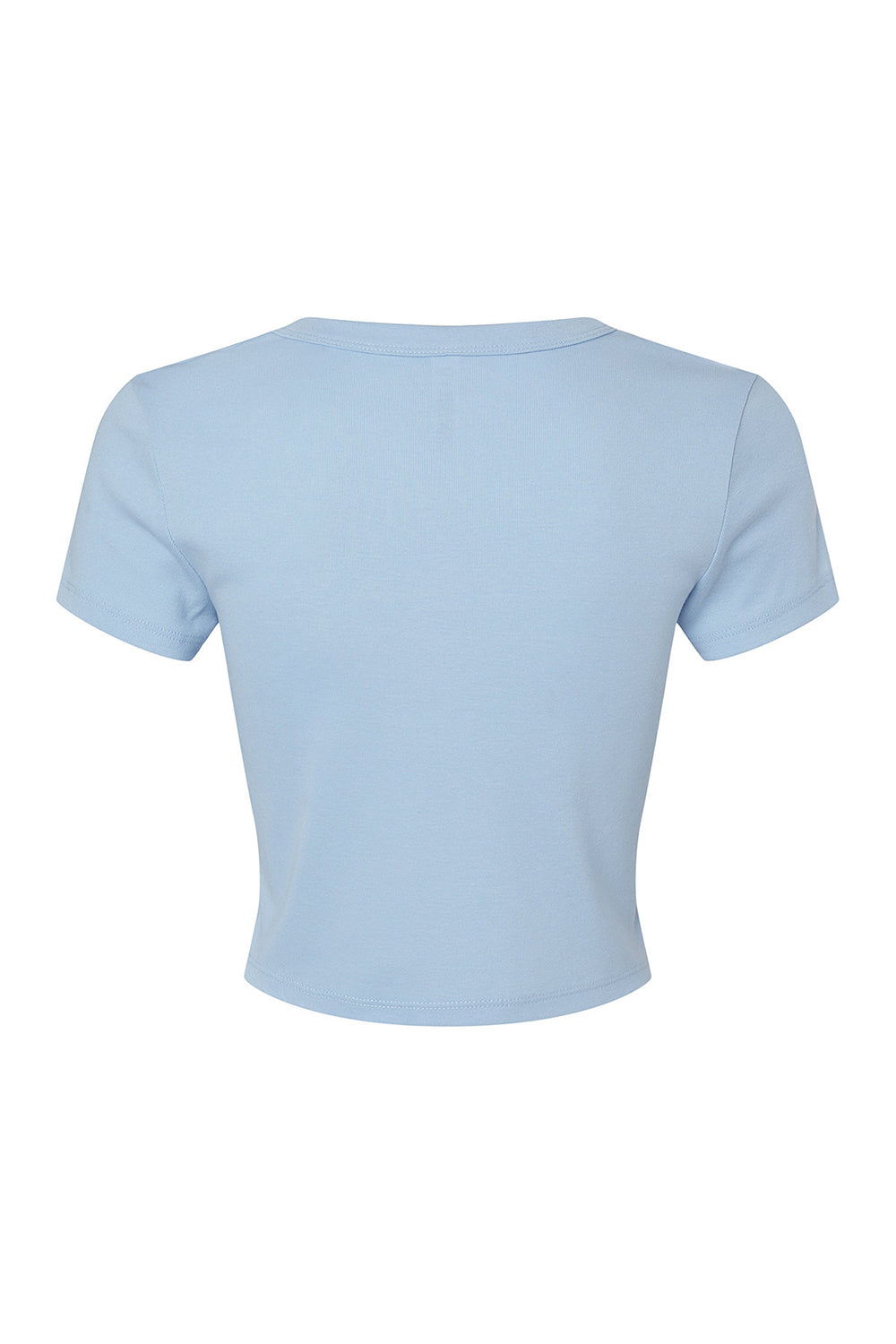 Bella + Canvas 1010BE Womens Micro Ribbed Short Sleeve Crewneck Baby T-Shirt Baby Blue Flat Back