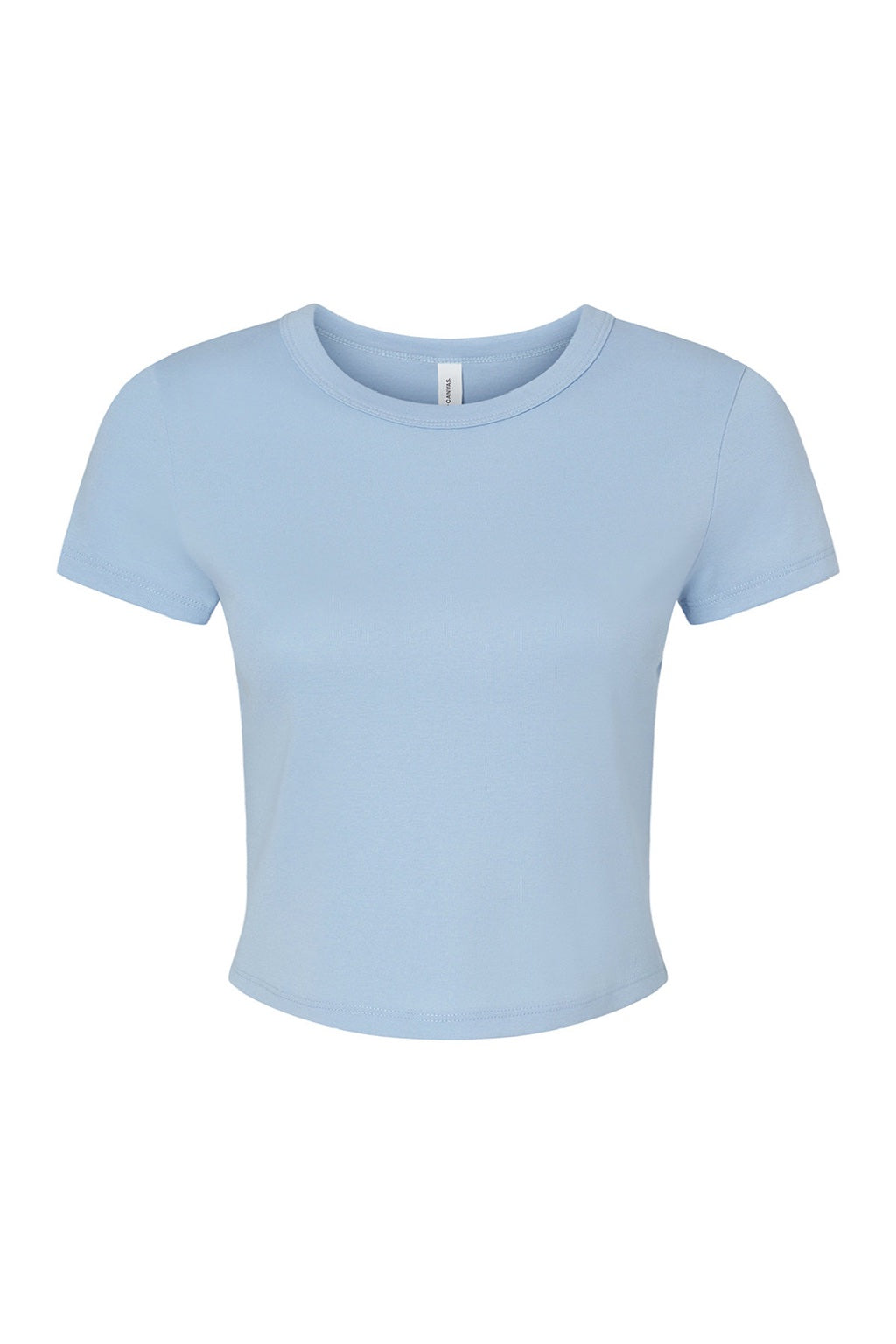 Bella + Canvas BC1010/1010 Womens Micro Ribbed Short Sleeve Crewneck Baby T-Shirt Baby Blue Flat Front