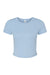 Bella + Canvas 1010BE Womens Micro Ribbed Short Sleeve Crewneck Baby T-Shirt Baby Blue Flat Front