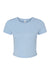 Bella + Canvas BC1010/1010 Womens Micro Ribbed Short Sleeve Crewneck Baby T-Shirt Baby Blue Flat Front