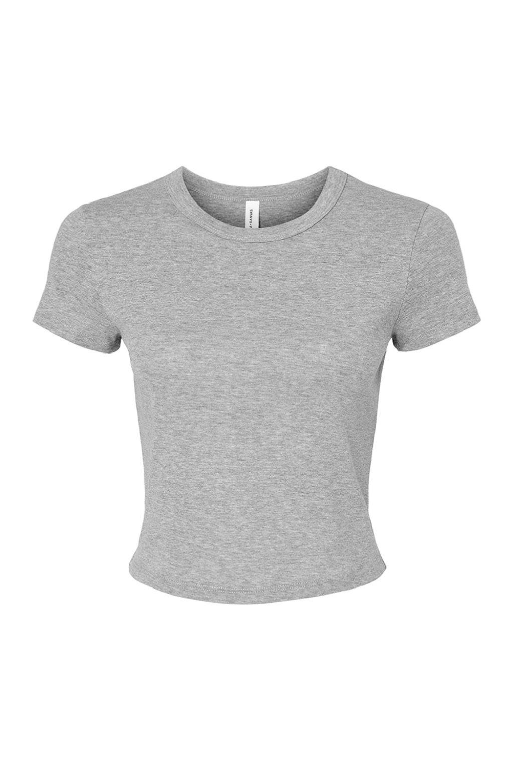 Bella + Canvas BC1010/1010 Womens Micro Ribbed Short Sleeve Crewneck Baby T-Shirt Heather Grey Flat Front
