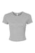 Bella + Canvas 1010BE Womens Micro Ribbed Short Sleeve Crewneck Baby T-Shirt Heather Grey Flat Front
