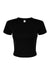 Bella + Canvas 1010BE Womens Micro Ribbed Short Sleeve Crewneck Baby T-Shirt Black Flat Front