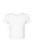Bella + Canvas 1010BE Womens Micro Ribbed Short Sleeve Crewneck Baby T-Shirt White Flat Front