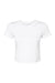 Bella + Canvas BC1010/1010 Womens Micro Ribbed Short Sleeve Crewneck Baby T-Shirt White Flat Front