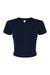 Bella + Canvas 1010BE Womens Micro Ribbed Short Sleeve Crewneck Baby T-Shirt Navy Blue Flat Front