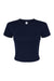 Bella + Canvas BC1010/1010 Womens Micro Ribbed Short Sleeve Crewneck Baby T-Shirt Navy Blue Flat Front
