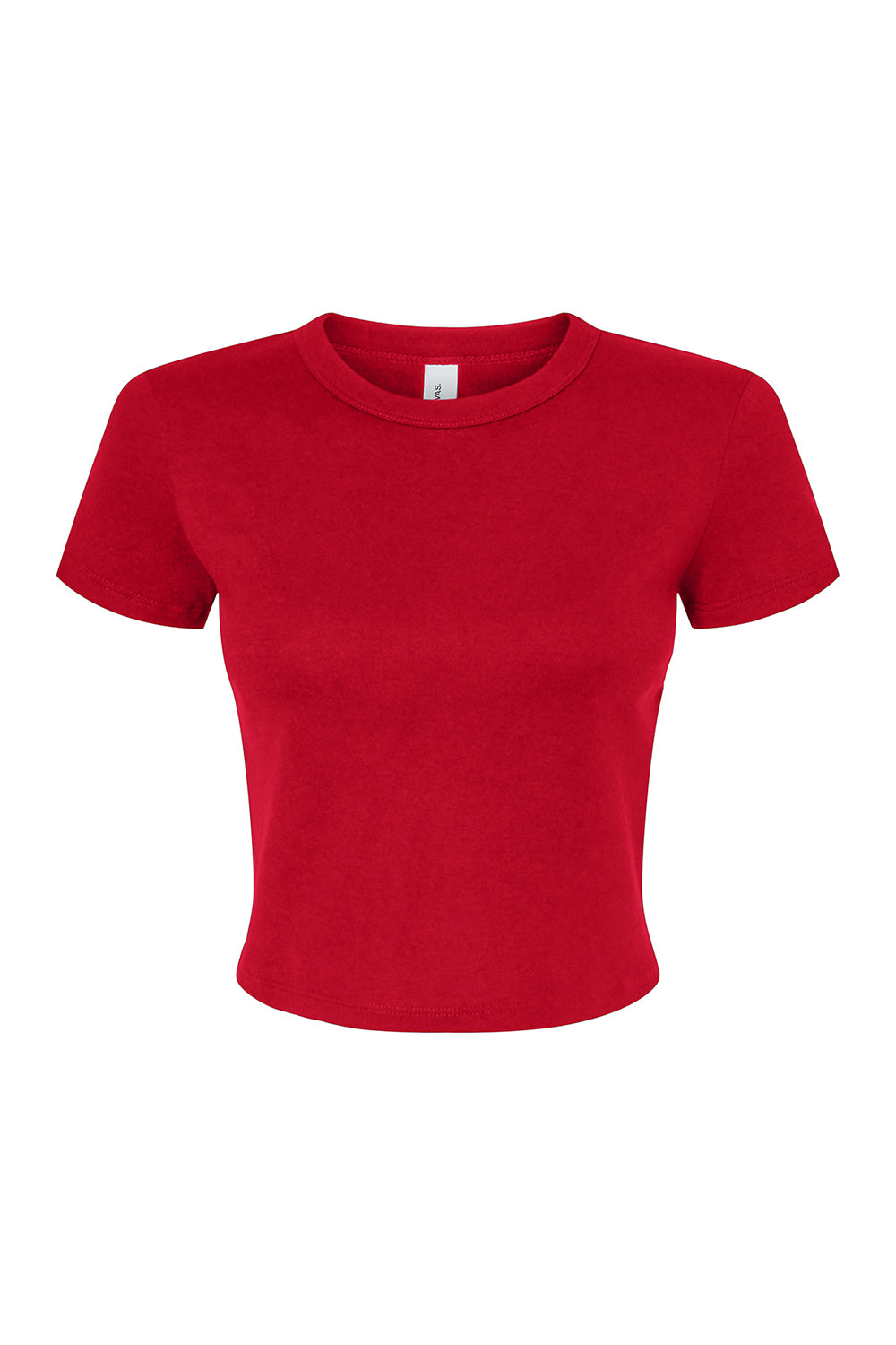 Bella + Canvas 1010BE Womens Micro Ribbed Short Sleeve Crewneck Baby T-Shirt Red Flat Front