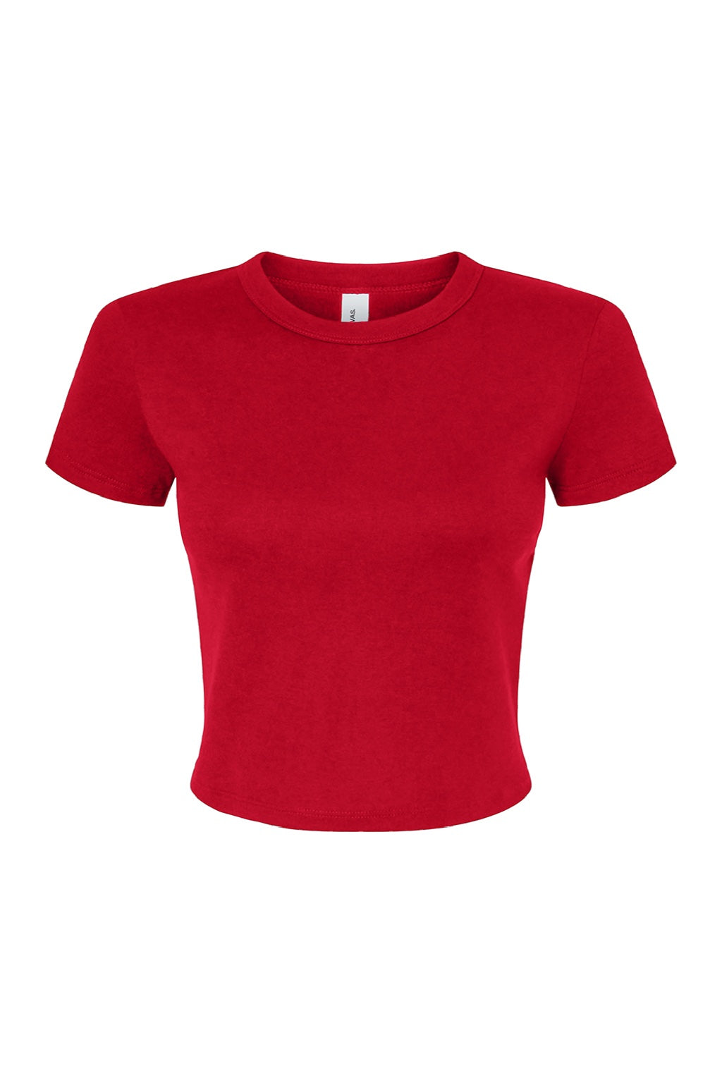 Bella + Canvas BC1010/1010 Womens Micro Ribbed Short Sleeve Crewneck Baby T-Shirt Red Flat Front