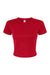 Bella + Canvas BC1010/1010 Womens Micro Ribbed Short Sleeve Crewneck Baby T-Shirt Red Flat Front