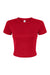 Bella + Canvas 1010BE Womens Micro Ribbed Short Sleeve Crewneck Baby T-Shirt Red Flat Front