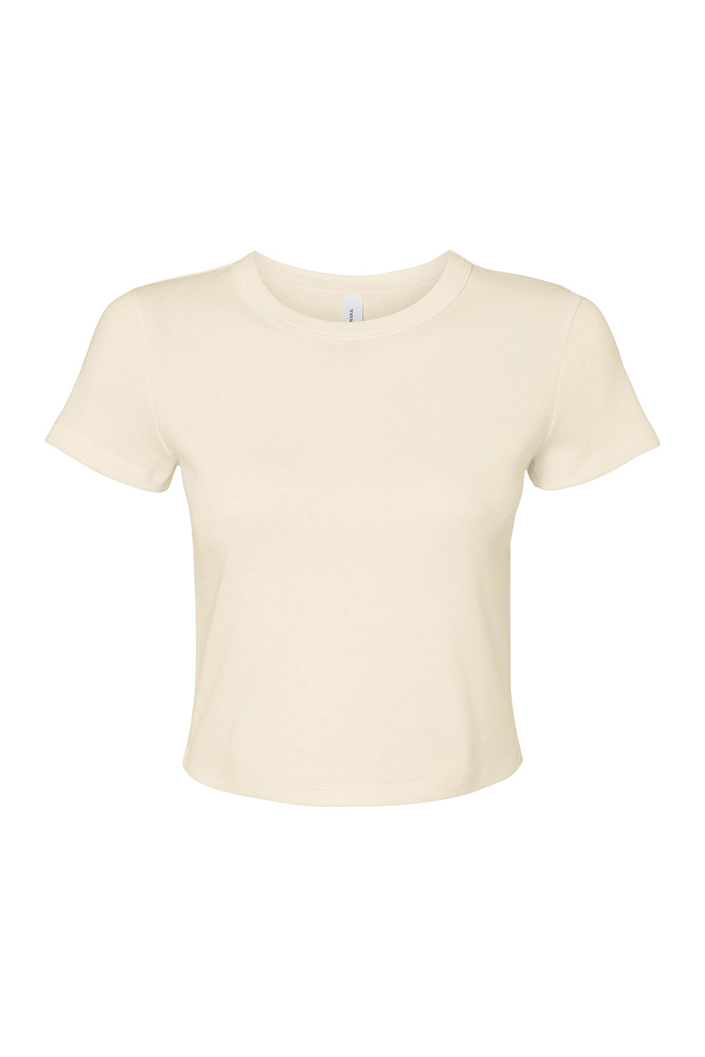 Bella + Canvas 1010BE Womens Micro Ribbed Short Sleeve Crewneck Baby T-Shirt Natural Flat Front