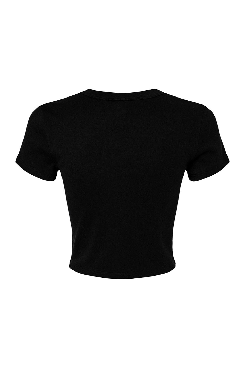 Bella + Canvas BC1010/1010 Womens Micro Ribbed Short Sleeve Crewneck Baby T-Shirt Black Flat Back