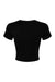 Bella + Canvas 1010BE Womens Micro Ribbed Short Sleeve Crewneck Baby T-Shirt Black Flat Back