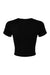 Bella + Canvas BC1010/1010 Womens Micro Ribbed Short Sleeve Crewneck Baby T-Shirt Black Flat Back