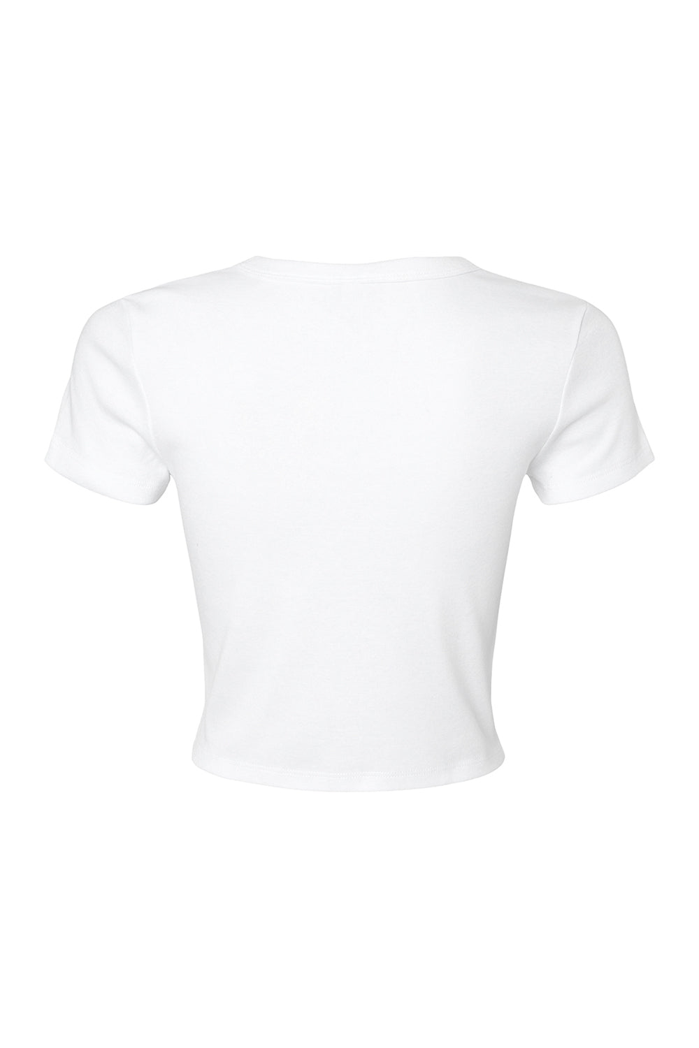 Bella + Canvas 1010BE Womens Micro Ribbed Short Sleeve Crewneck Baby T-Shirt White Flat Back