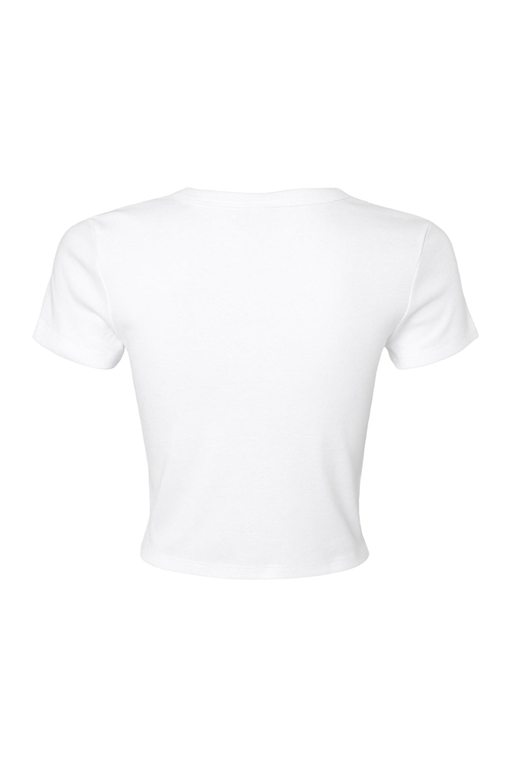 Bella + Canvas BC1010/1010 Womens Micro Ribbed Short Sleeve Crewneck Baby T-Shirt White Flat Back