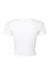 Bella + Canvas BC1010/1010 Womens Micro Ribbed Short Sleeve Crewneck Baby T-Shirt White Flat Back