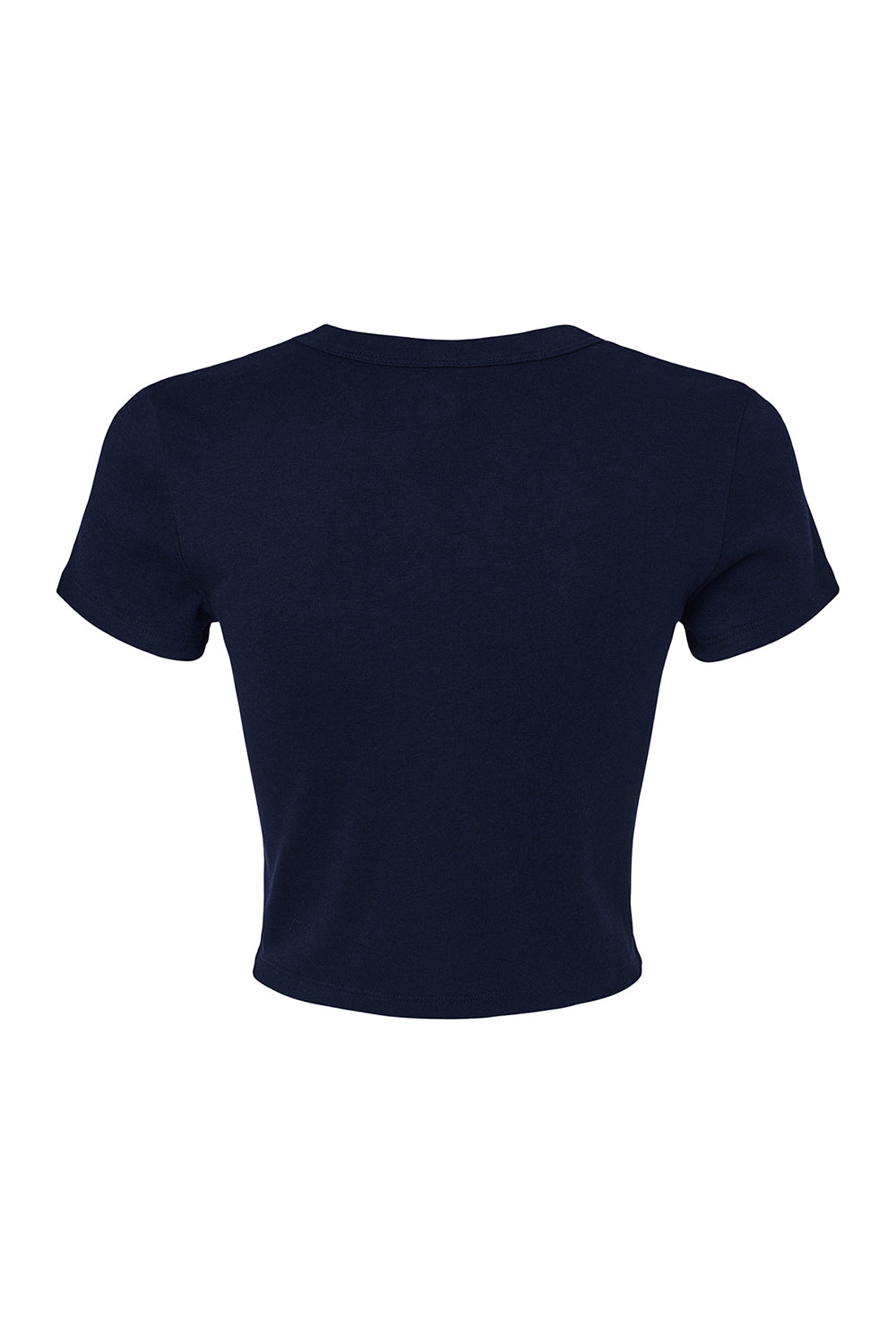 Bella + Canvas 1010BE Womens Micro Ribbed Short Sleeve Crewneck Baby T-Shirt Navy Blue Flat Back